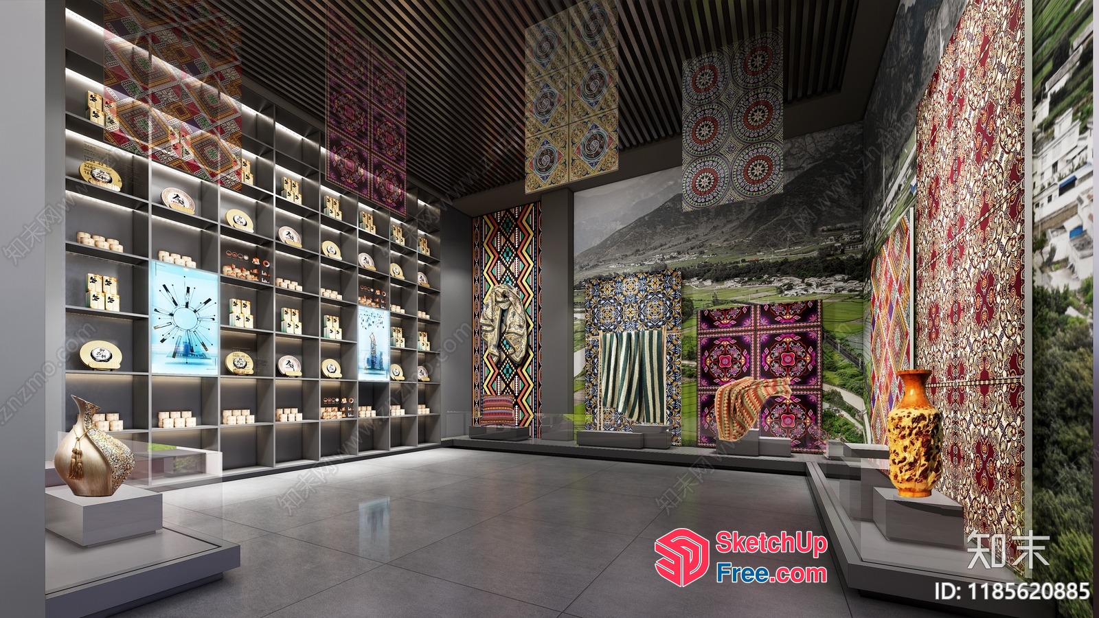 Luxurious Asian-Inspired Interior Design Showroom 3D SketchUp File
