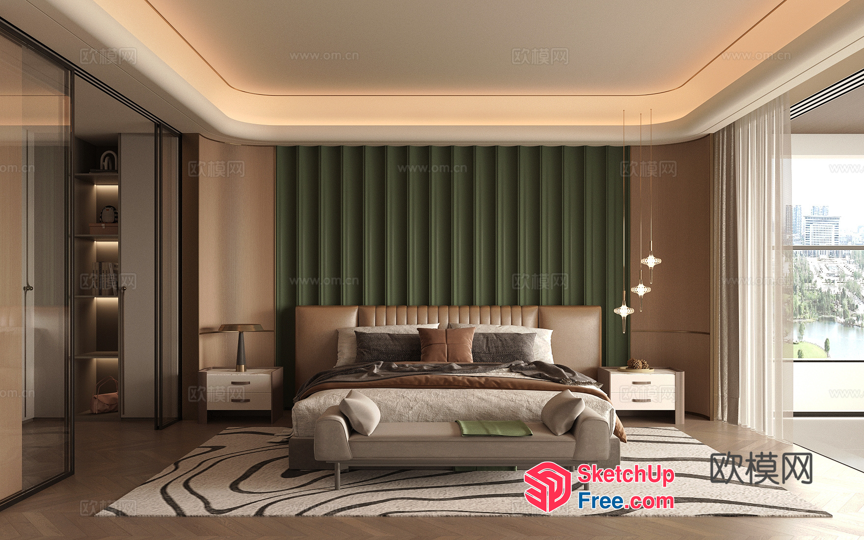 Elegant And Modern Bedroom Interior 3D SketchUp File