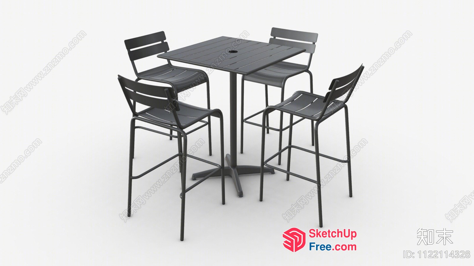 Outdoor Bar Furniture Set 3D SketchUp File