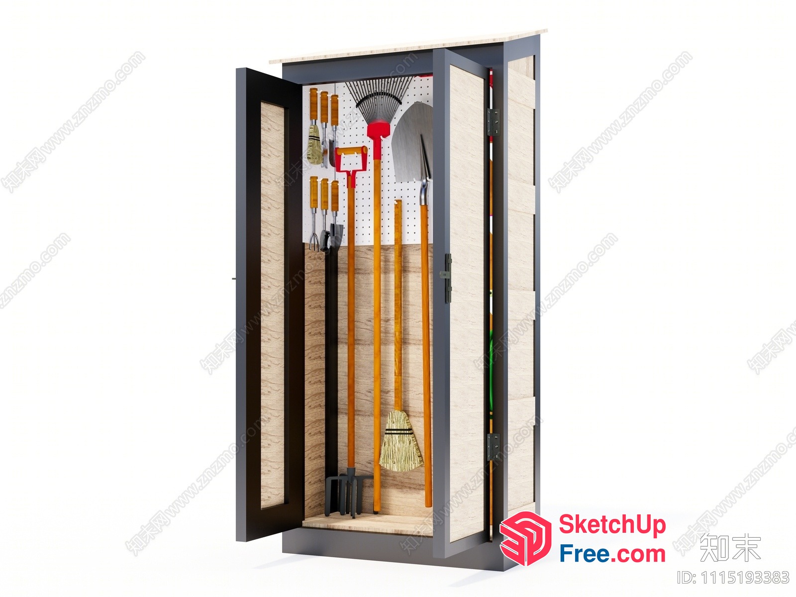 Broom And Mop Storage Cabinet 3D SketchUp File