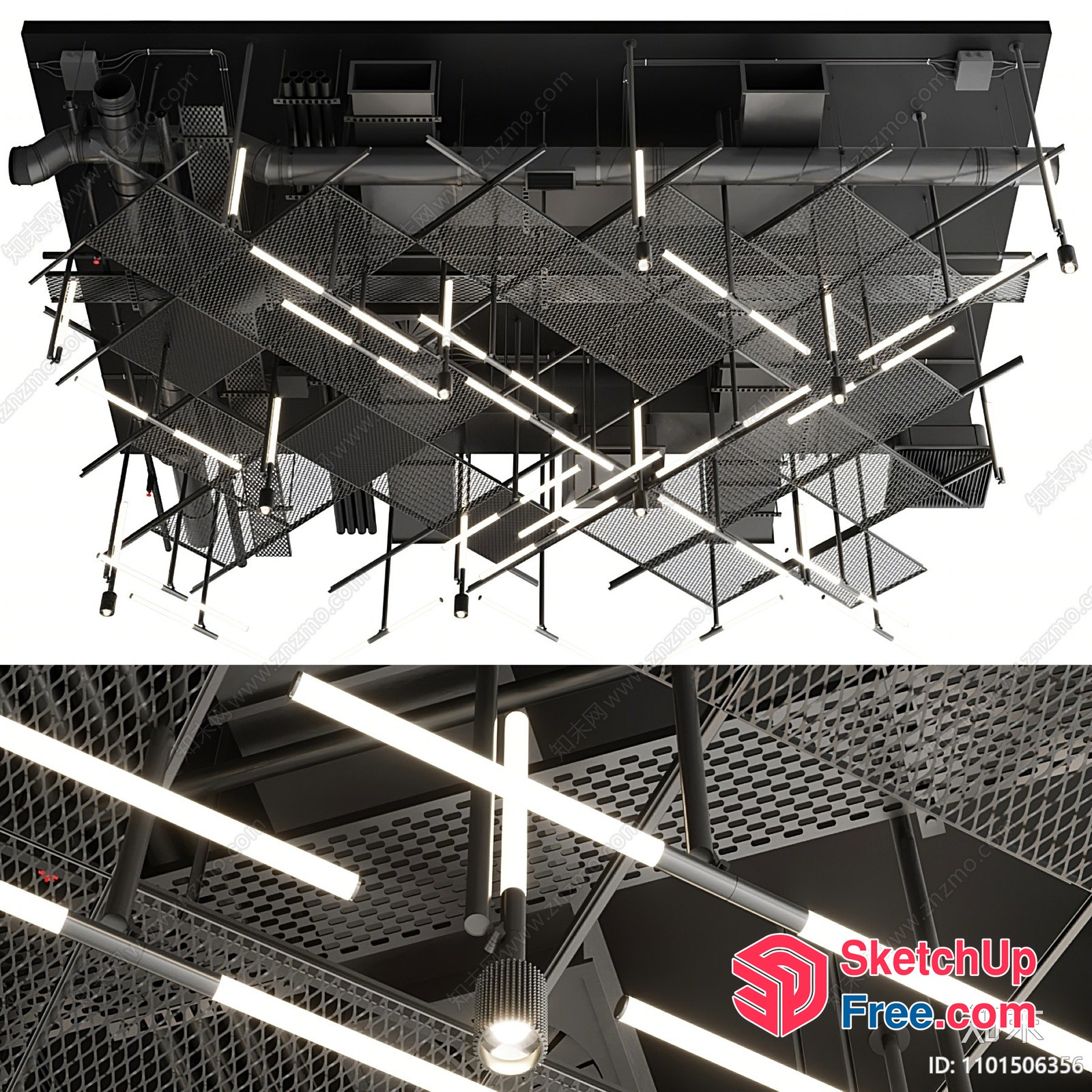 Staircase And Ceiling Light Combination 3D SketchUp File