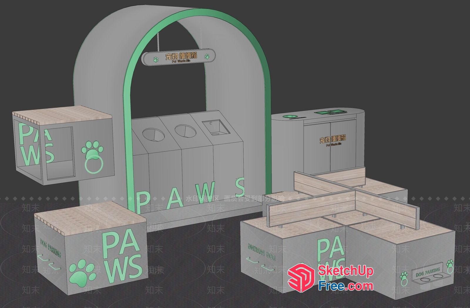 Pet-Friendly Cafe Interior Design 3D SketchUp File