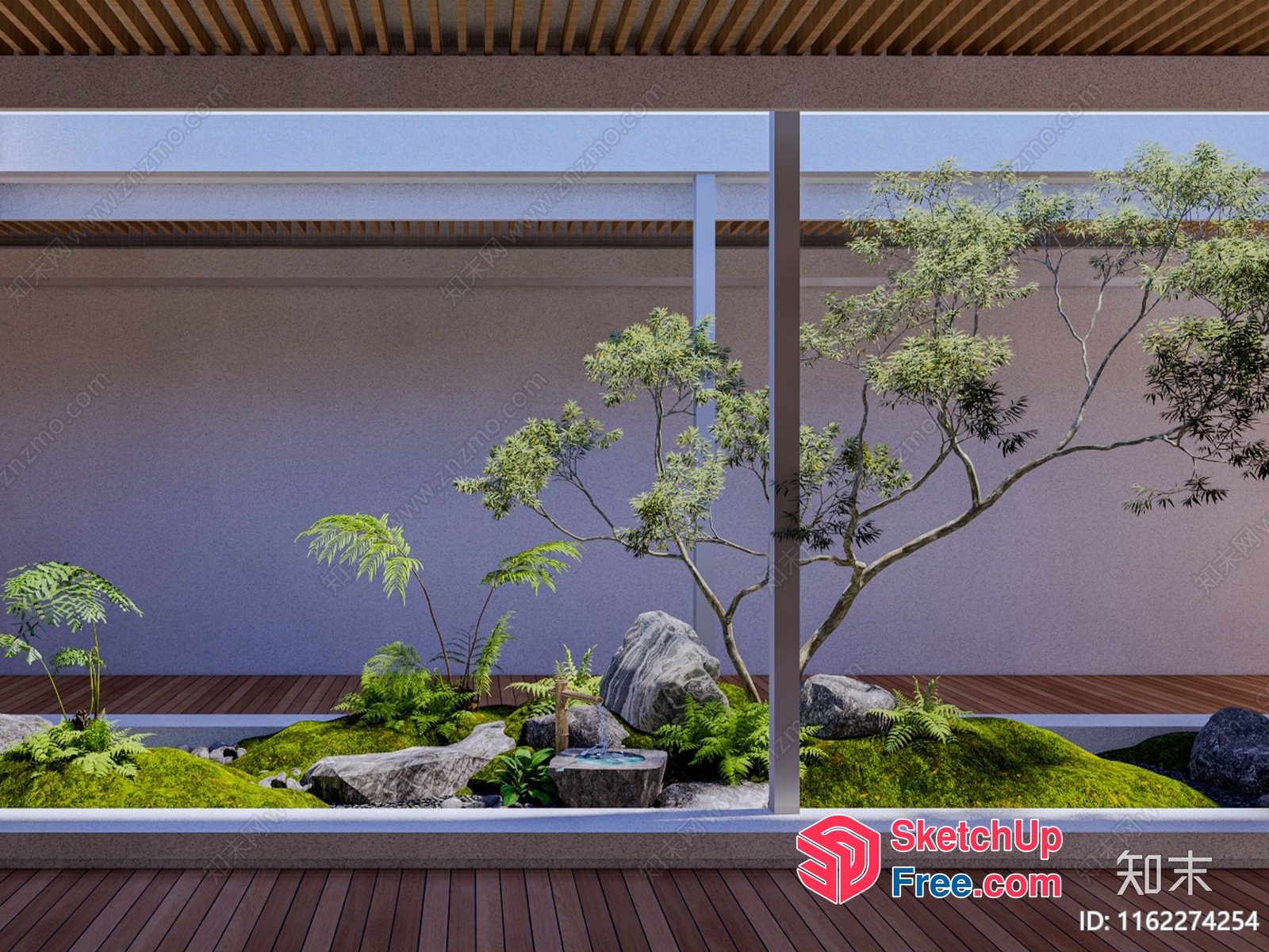 Japanese Style Garden Interior 3D SketchUp File