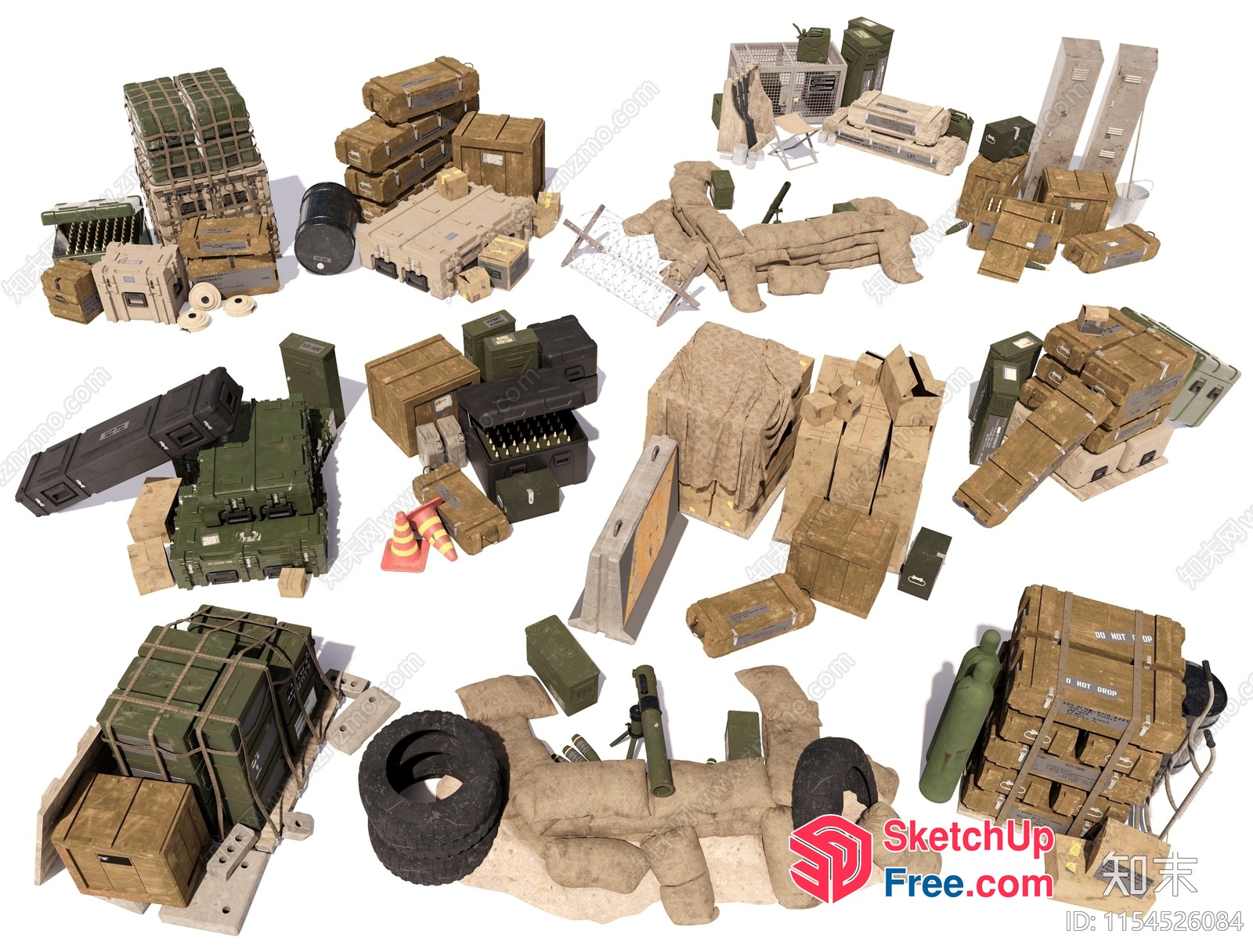 Military Storage And Equipment Collection 3D SketchUp File