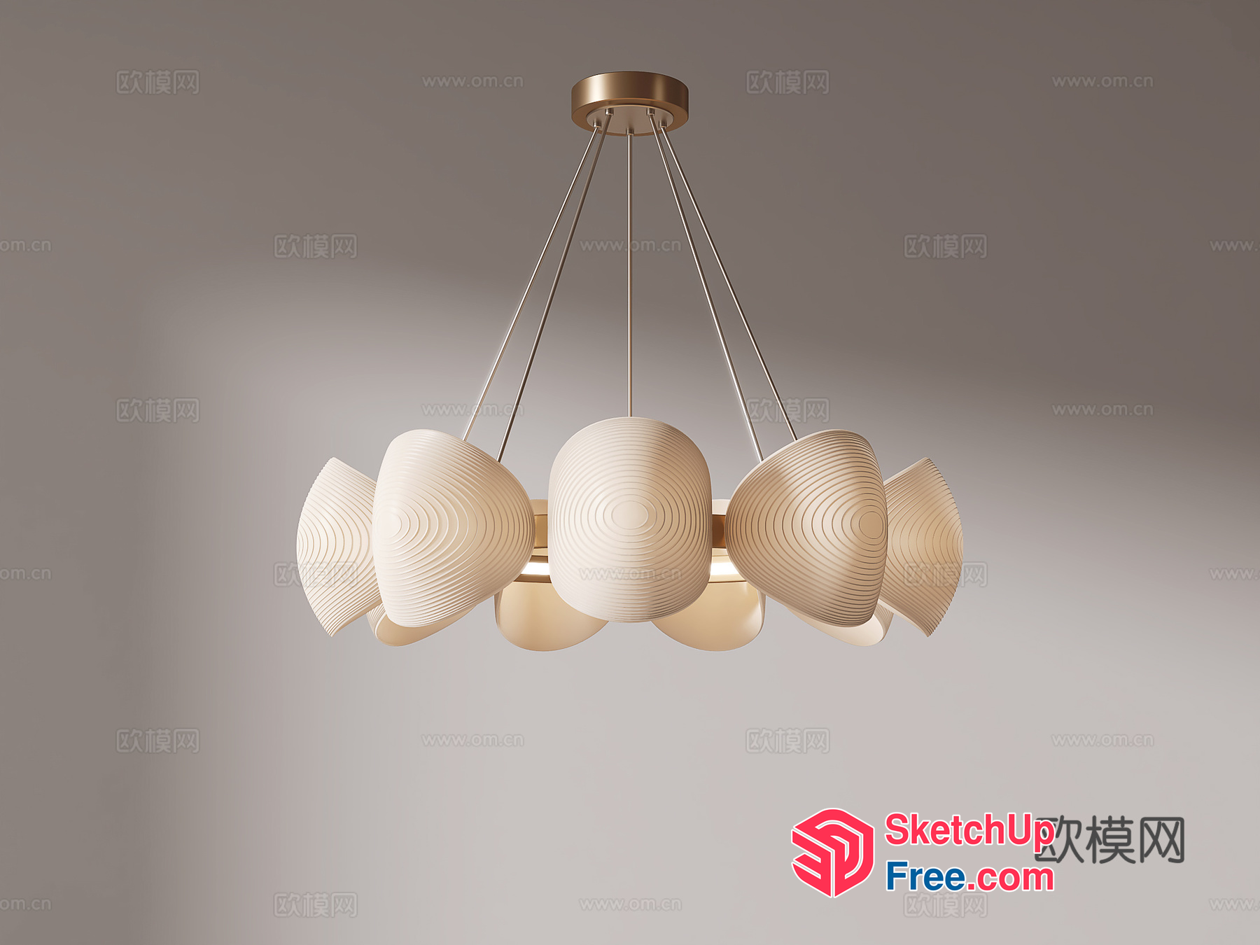 Elegant And Modern Hanging Light Fixture 3D SketchUp File