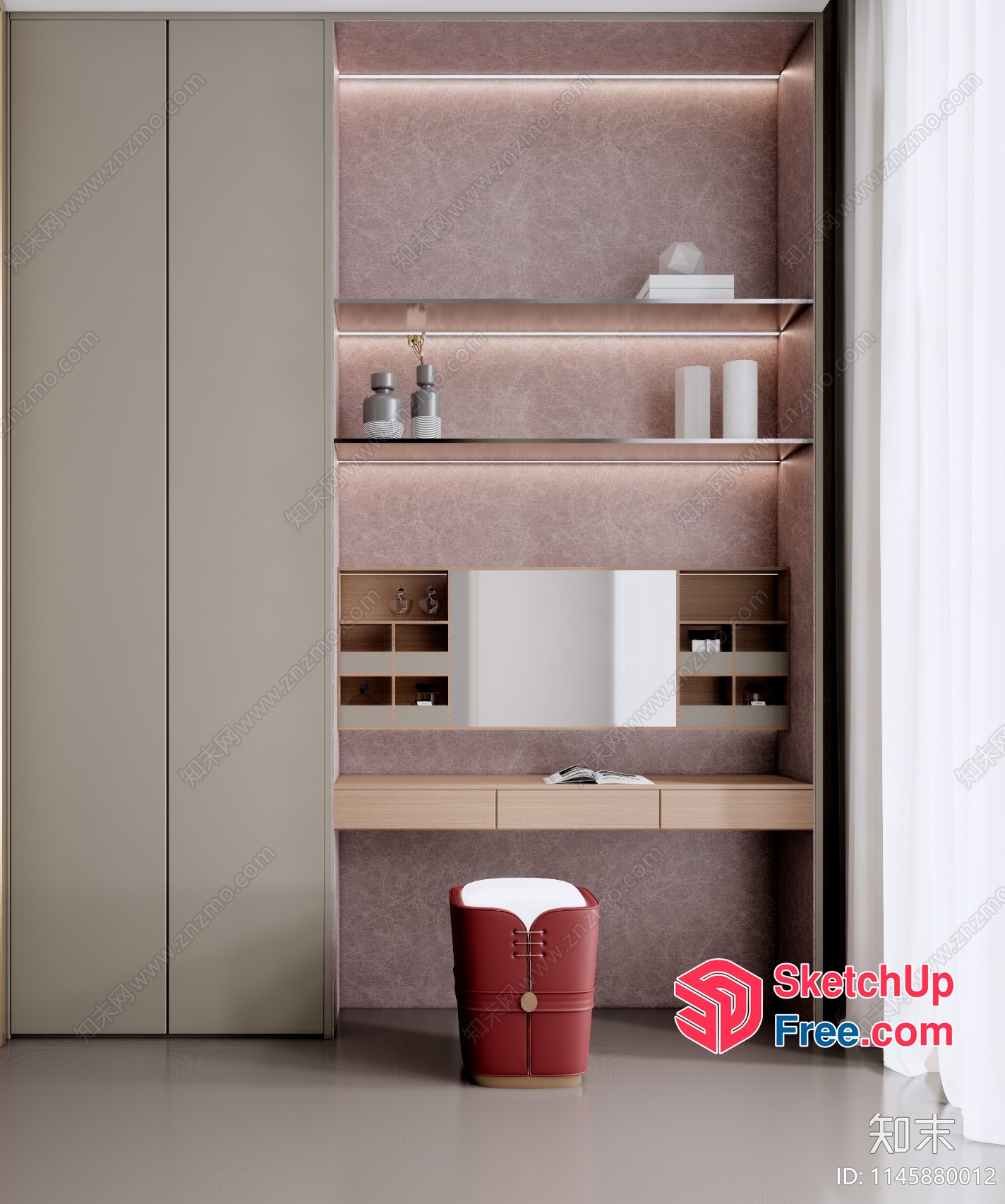 Elegant Modern Minimalist Style Bathroom Decor 3D SketchUp File
