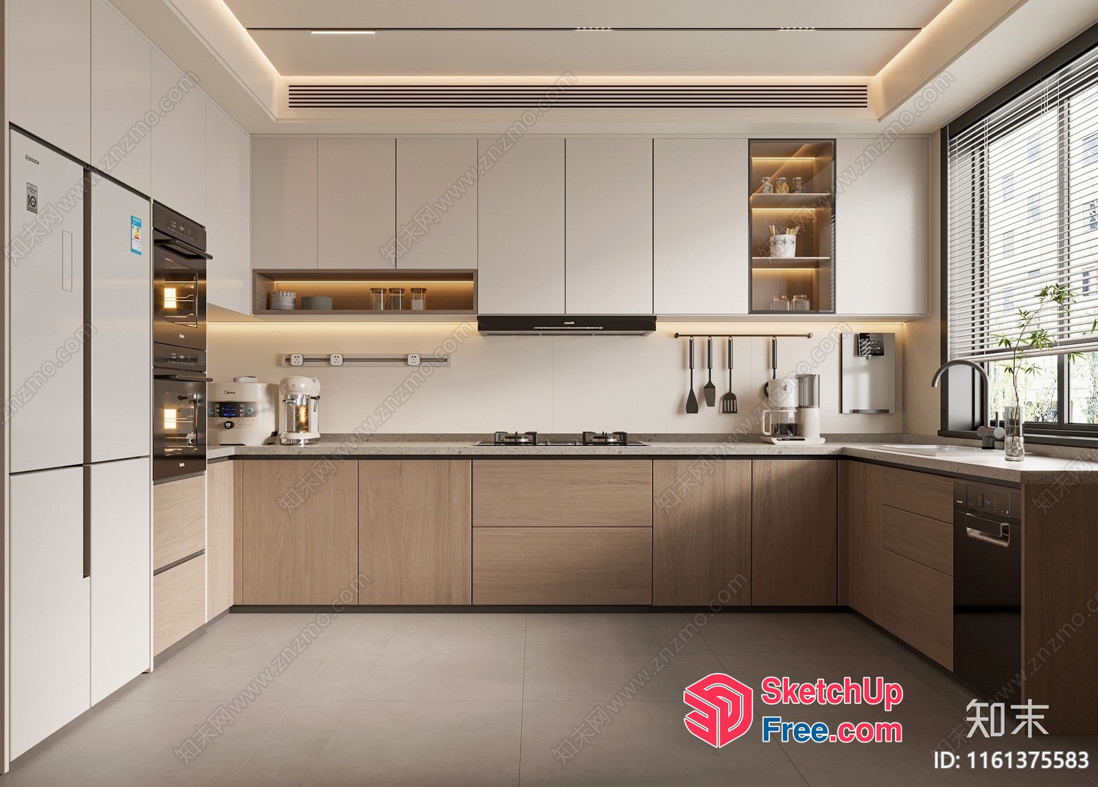Modern Kitchen With Sleek Appliances And Countertops 3D SketchUp File