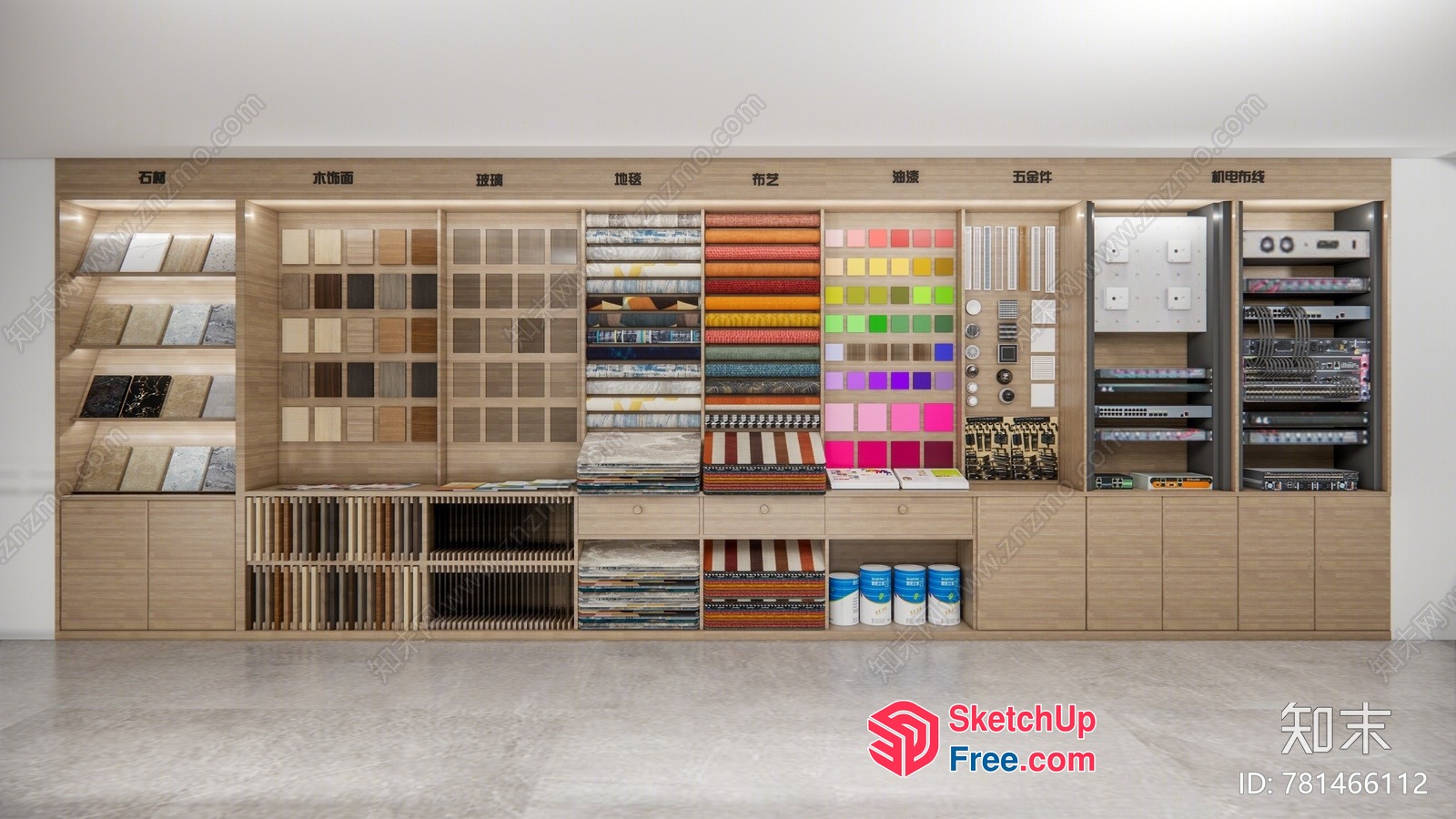 Colorful Textiles And Materials Display 3D SketchUp File