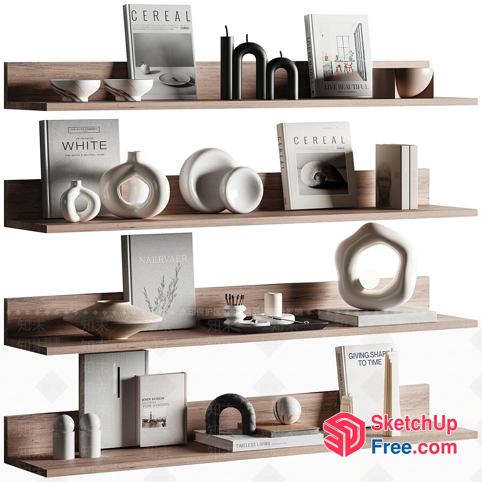 Minimalist Modern Decorative Shelf Arrangement 3D SketchUp File