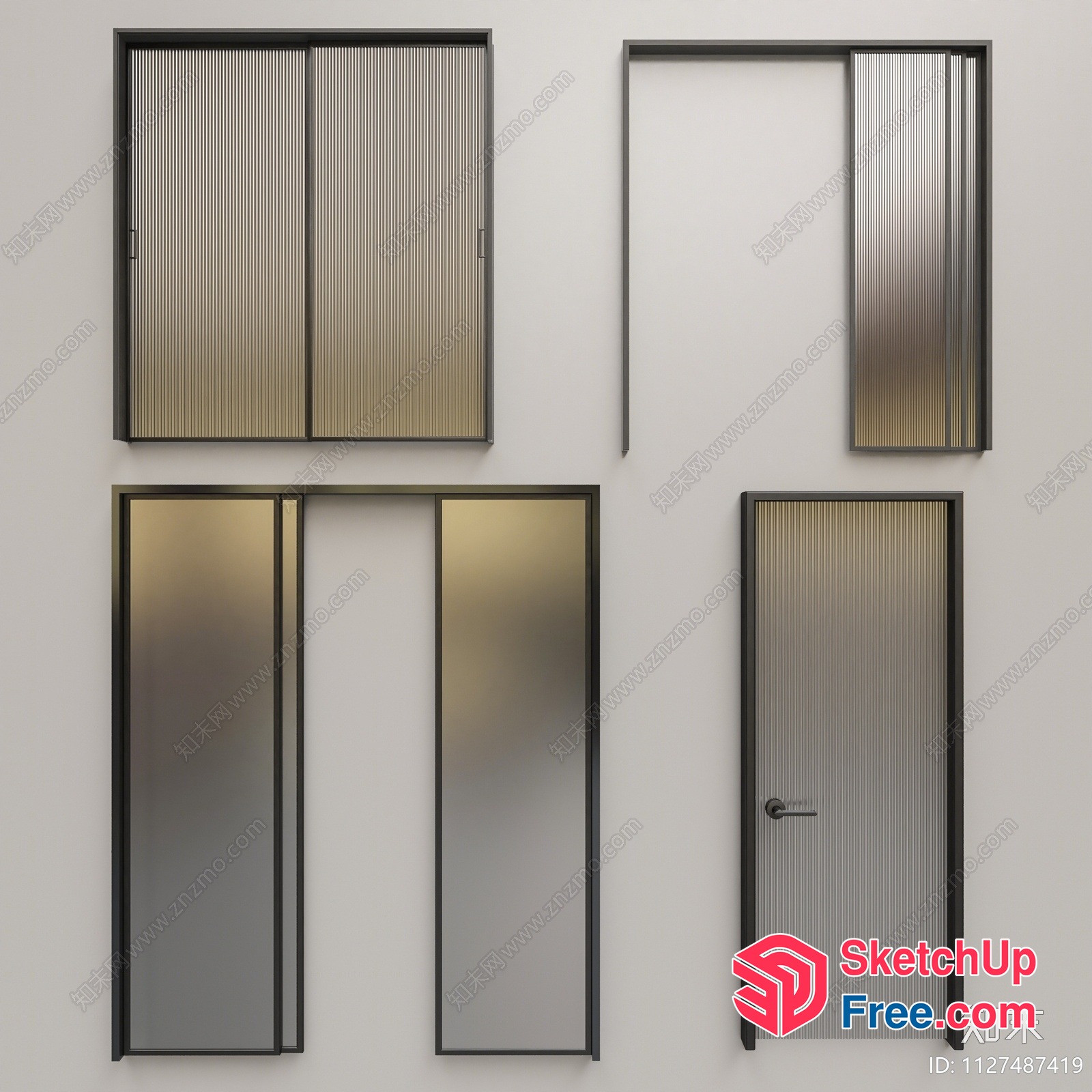Door Options With Various Styles 3D SketchUp File