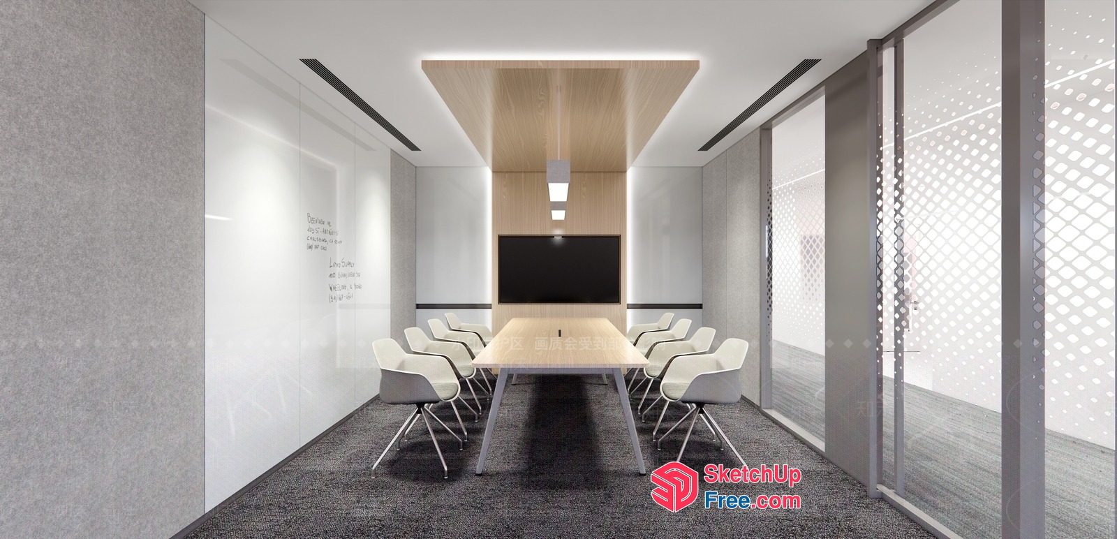 Modern Minimalist Conference Room Interior 3D SketchUp File