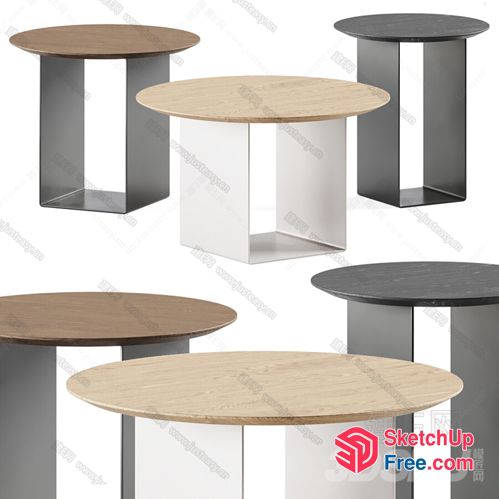 Modern Round Tables For Dining And Living Rooms 3D SketchUp File