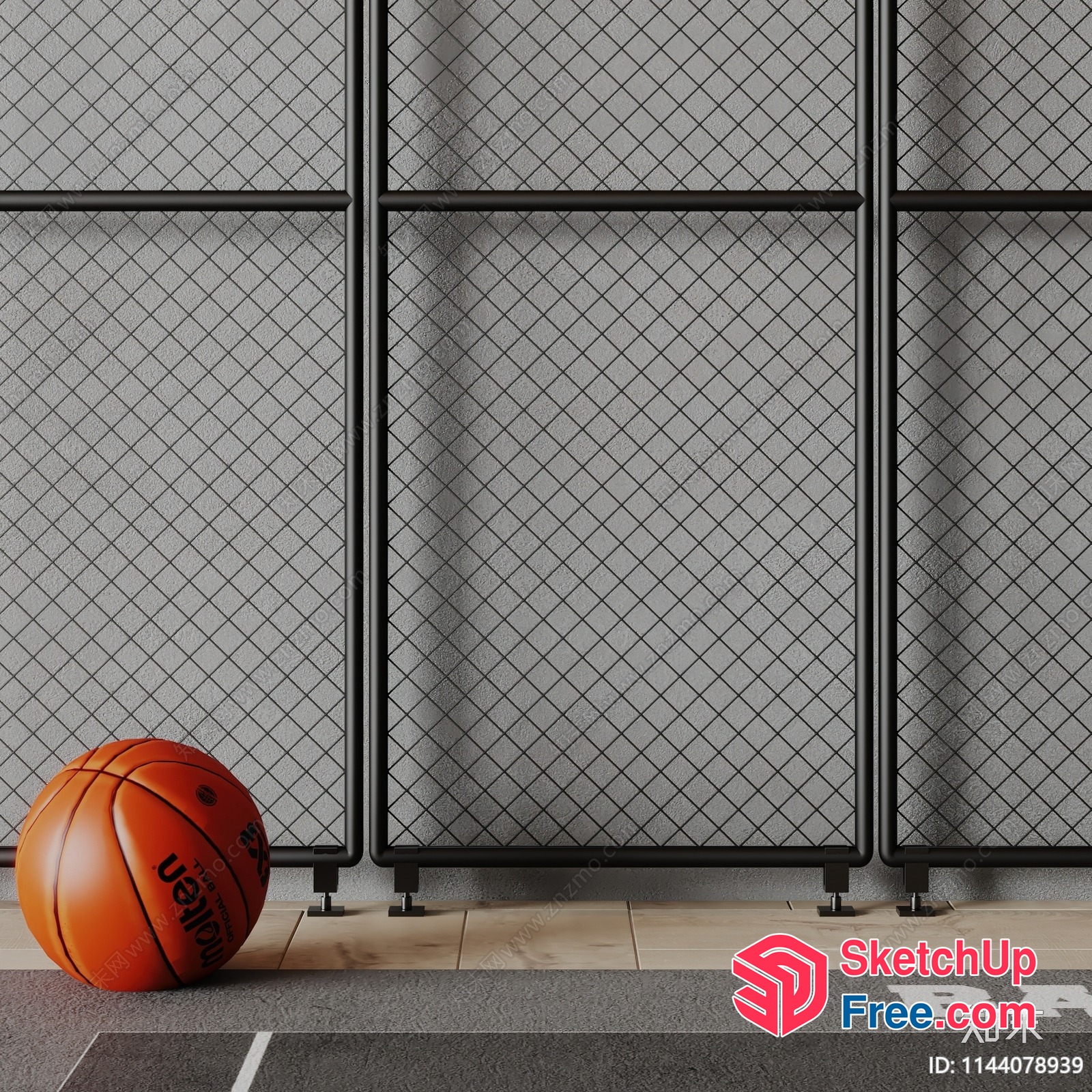 Basketball Court Interior 3D SketchUp File