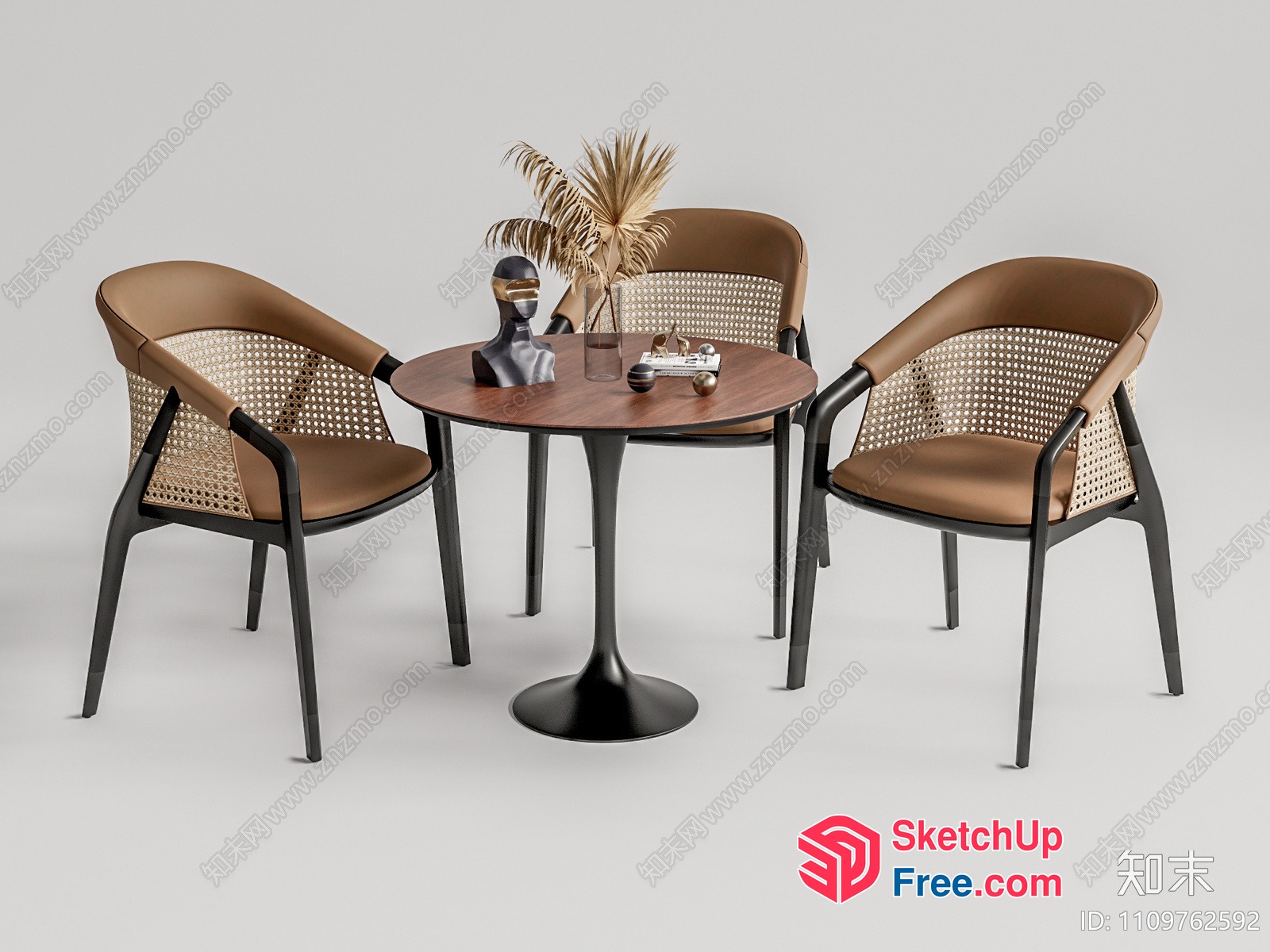 Minimalist Dining Table And Chairs Set 3D SketchUp File