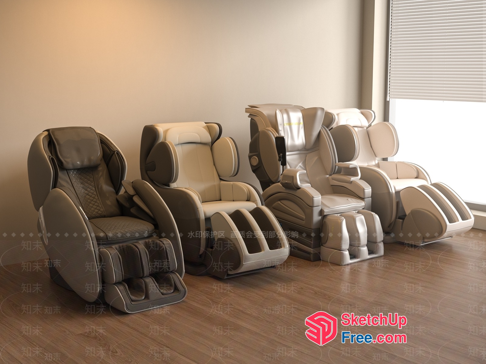 Elegant And Modern Massage Chairs 3D SketchUp File