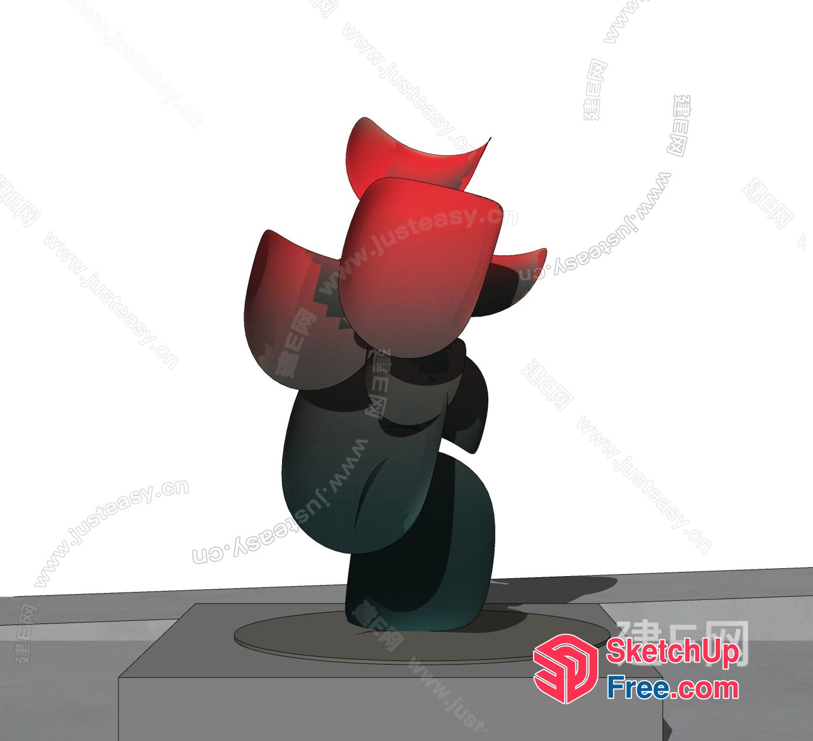Modern Sculpture On Pedestal 3D SketchUp File