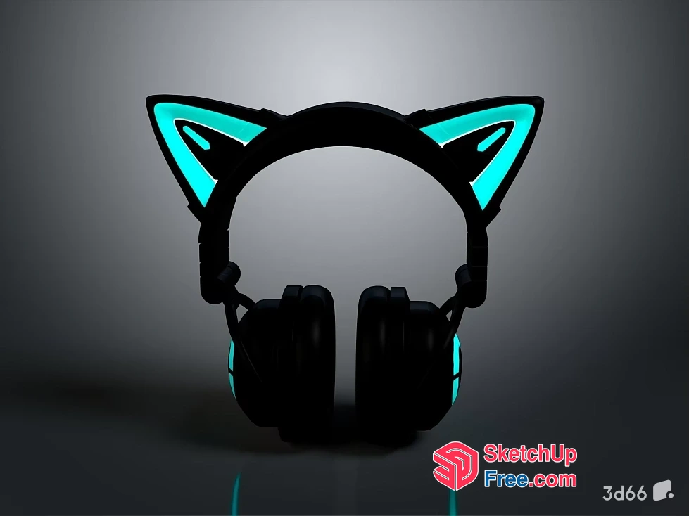 Futuristic Cat Ears Headphones 3D SketchUp File
