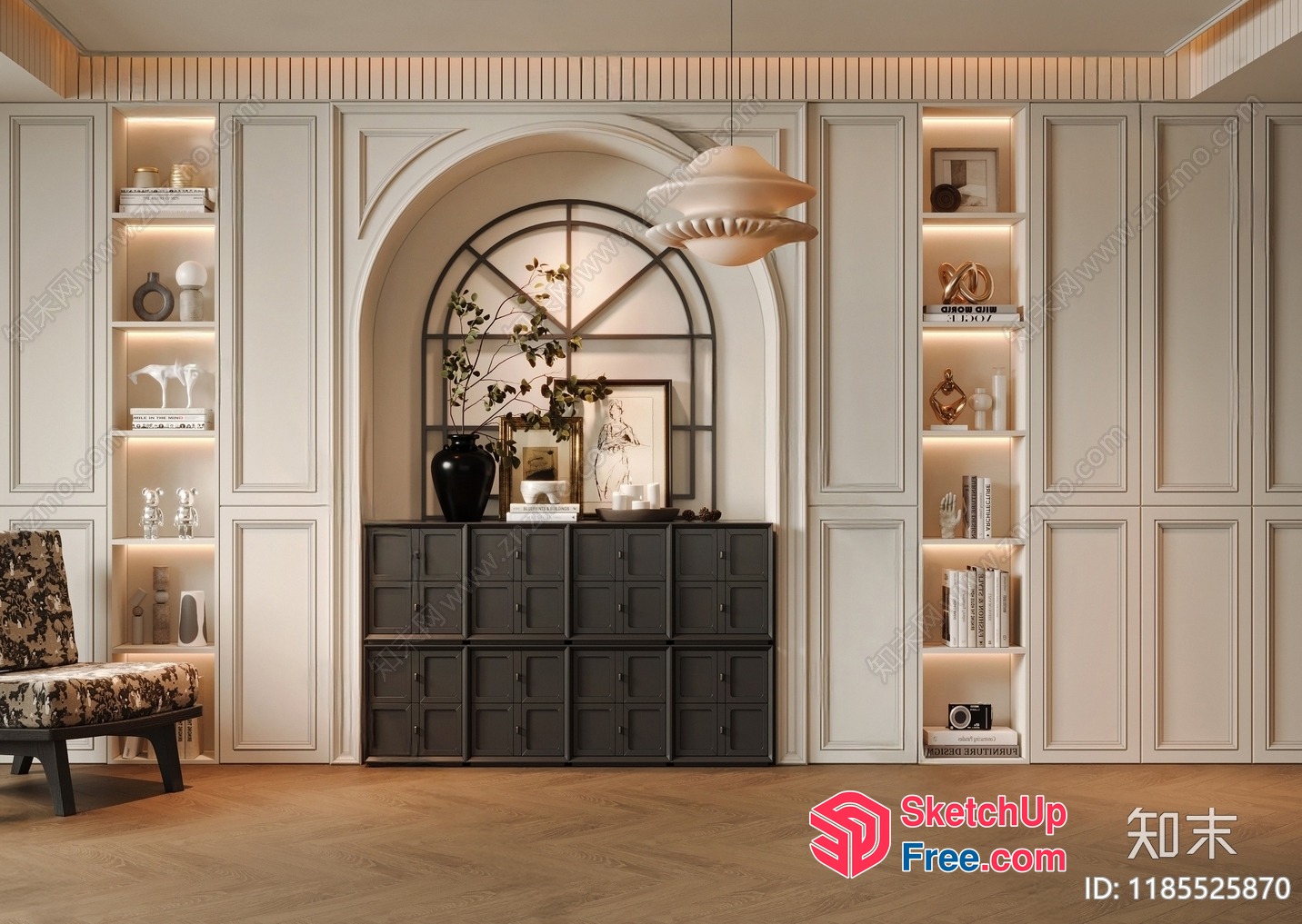 Elegant European Style Interior With Classic Moulding 3D SketchUp File