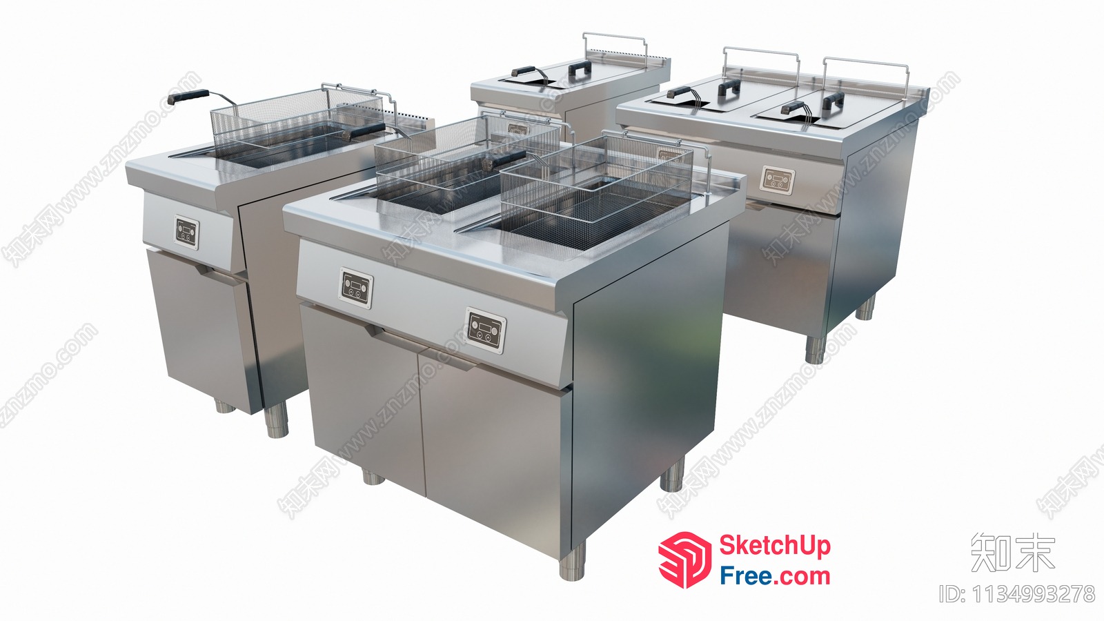 Stainless Steel Commercial Kitchen Equipment 3D SketchUp File