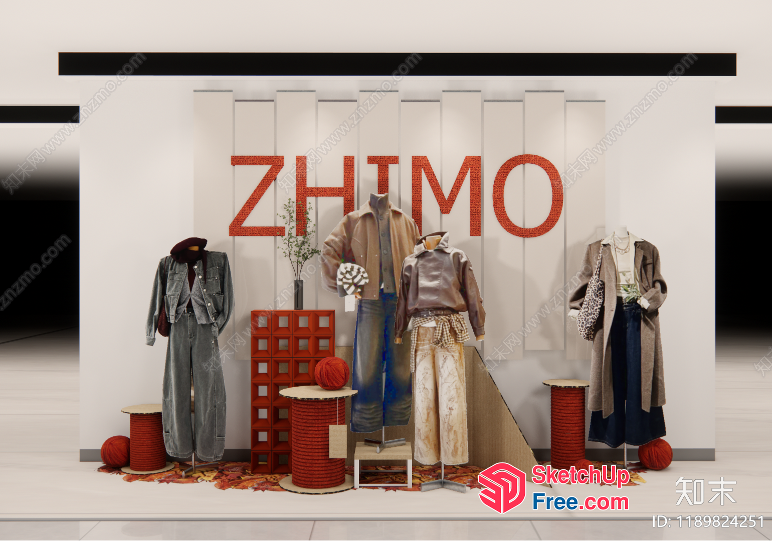 Stylish Autumn Fashion Display 3D SketchUp File