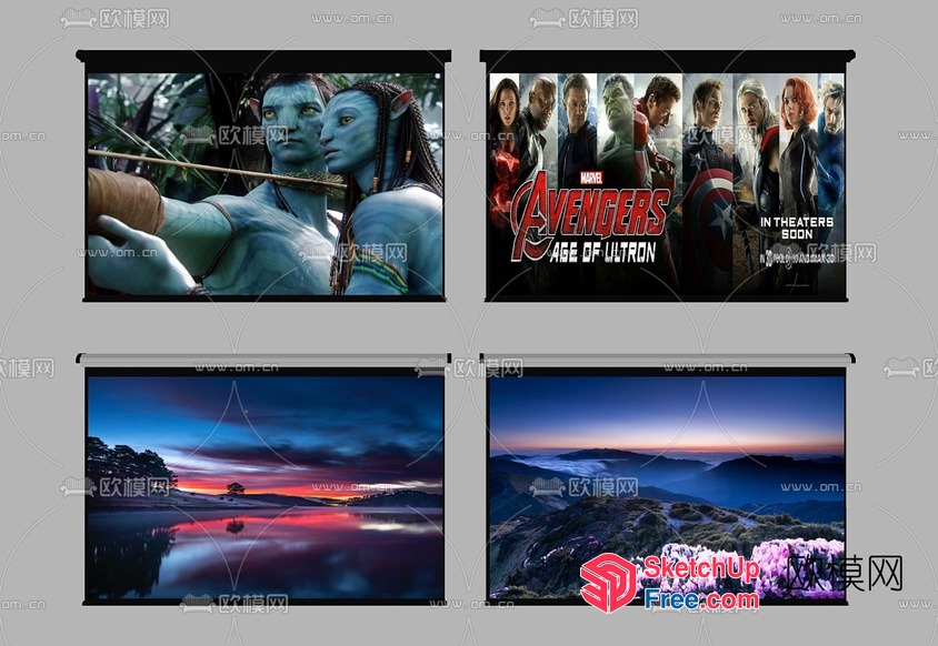 Marvel Movie Posters And Scenic Landscapes 3D SketchUp File