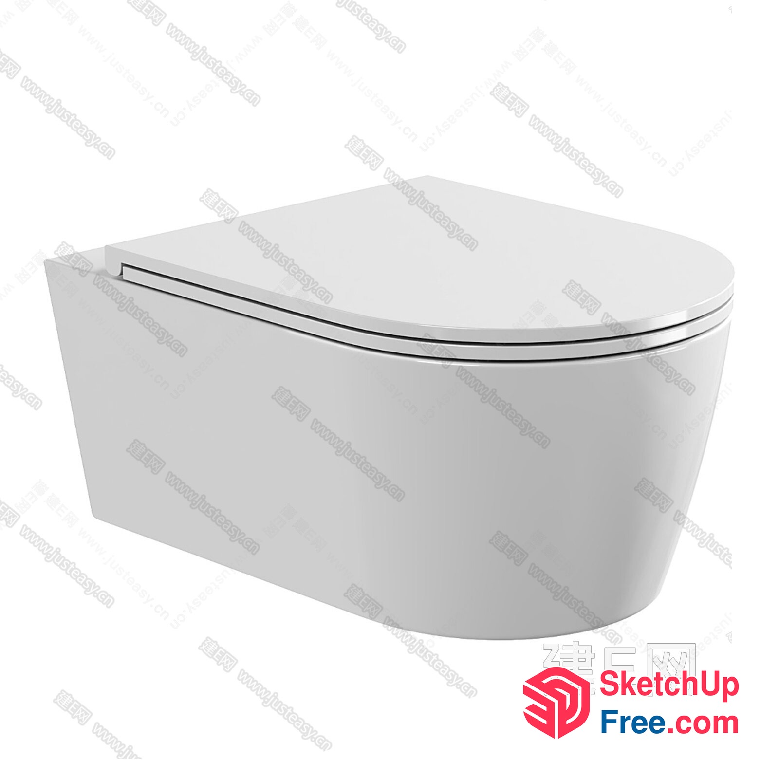 Modern White Toilet With Sleek Design 3D SketchUp File