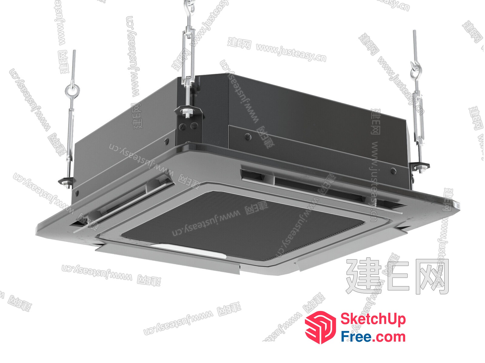 Square-Shaped Ventilation System With Metal Frame 3D SketchUp File