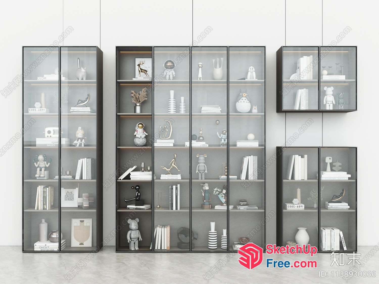 Modern Shelving Unit With Decorative Items 3D SketchUp File
