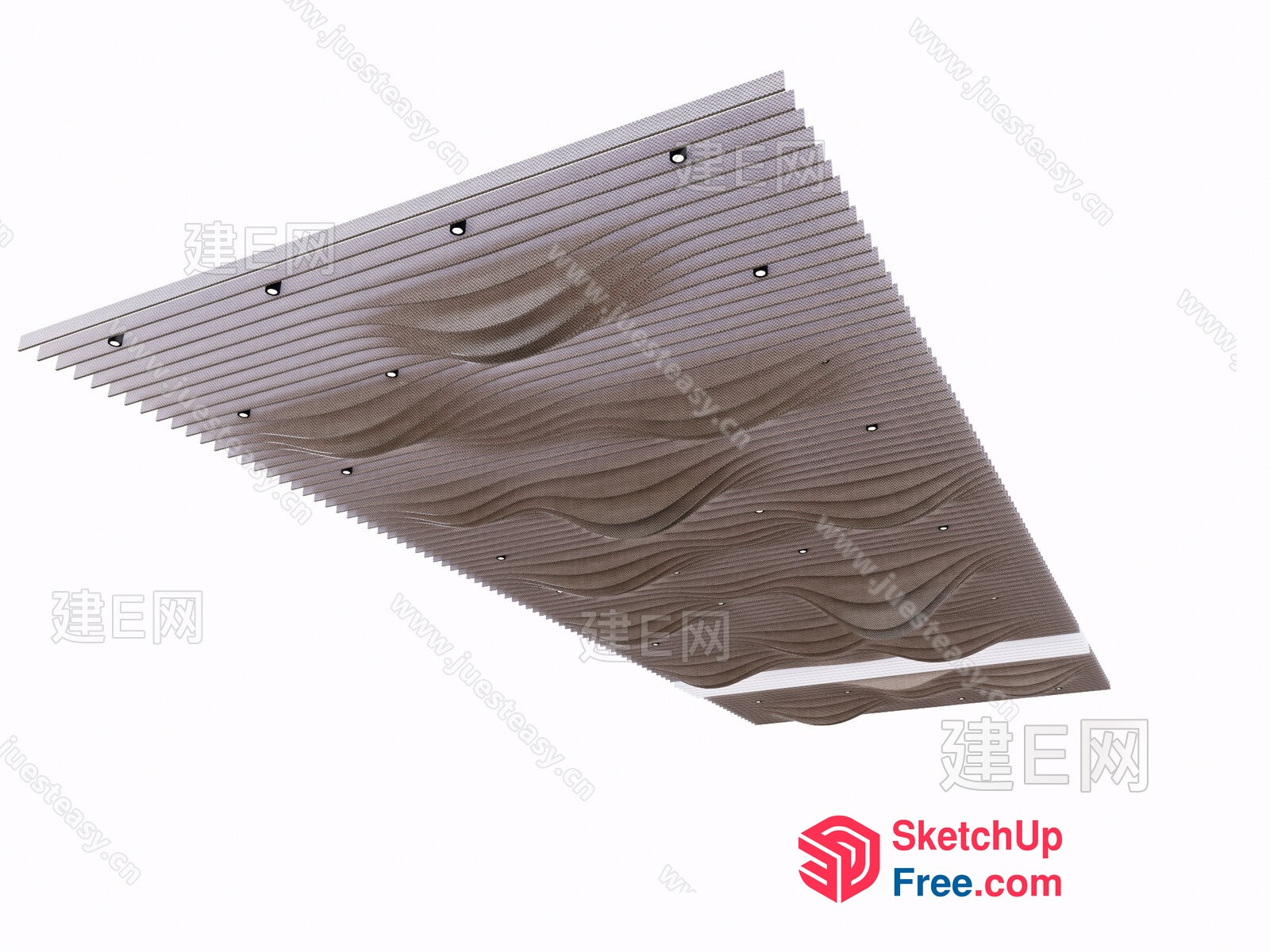 Modern 3D Wave Pattern Ceiling Detail 3D SketchUp File