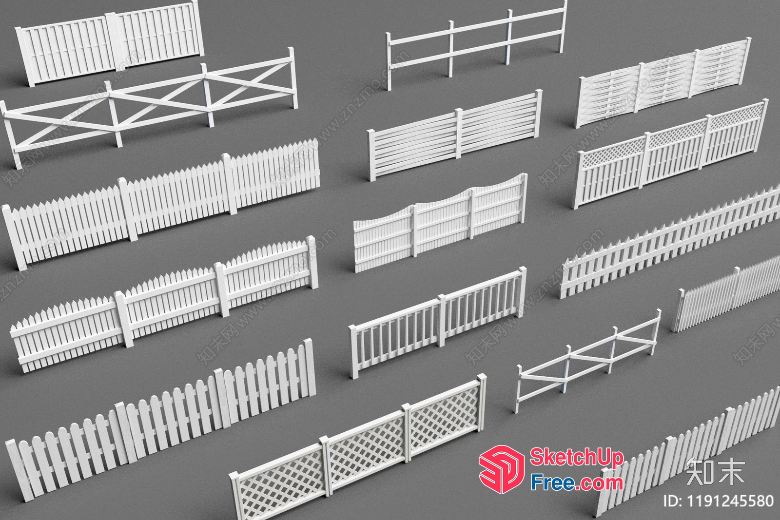 Various Types Of Fences 3D SketchUp File