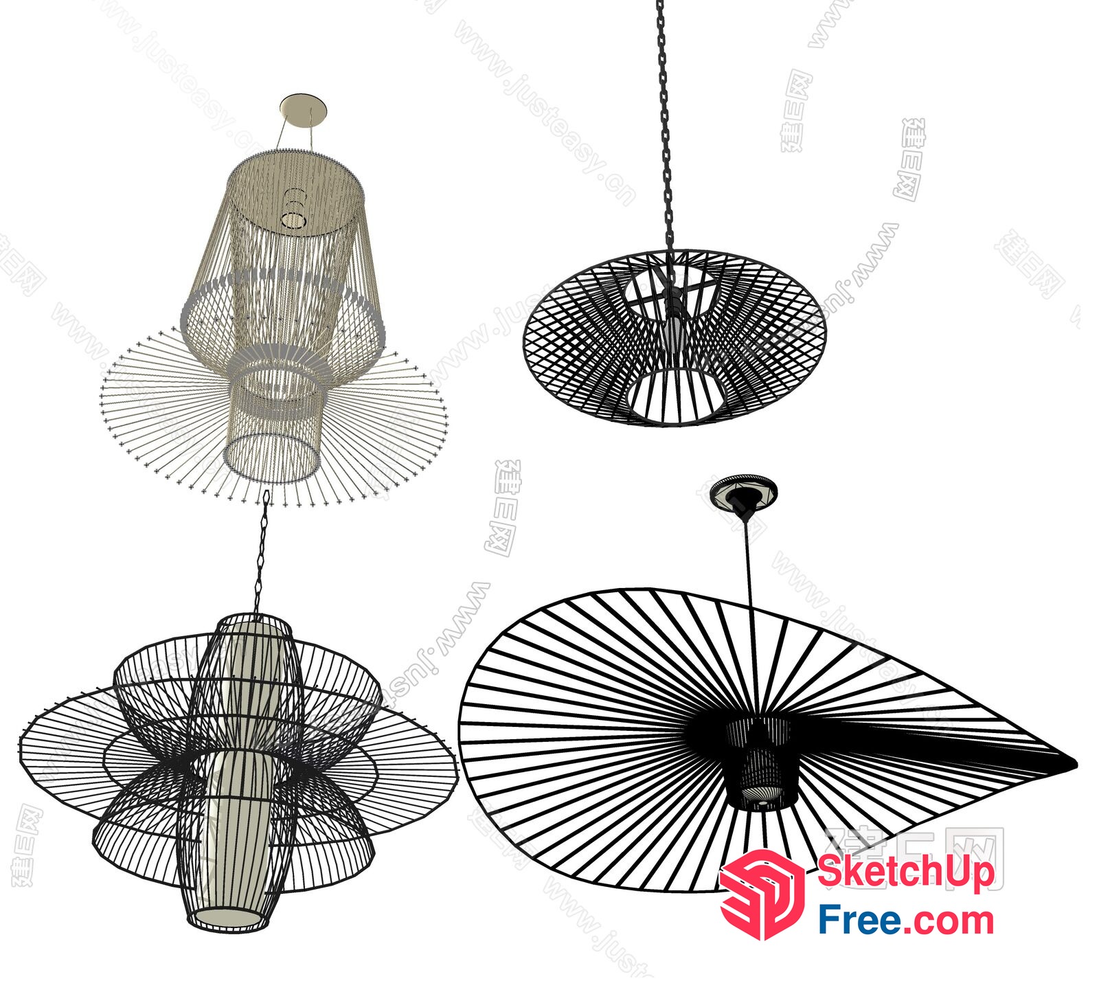 Modern Contemporary Ceiling Light Fixtures 3D SketchUp File