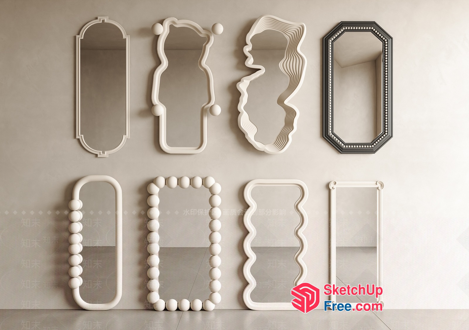 Unique Shaped Mirrors 3D SketchUp File