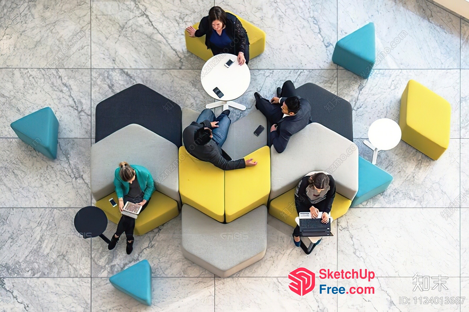 Modern Office Workers Enjoying Break Time Together 3D SketchUp File