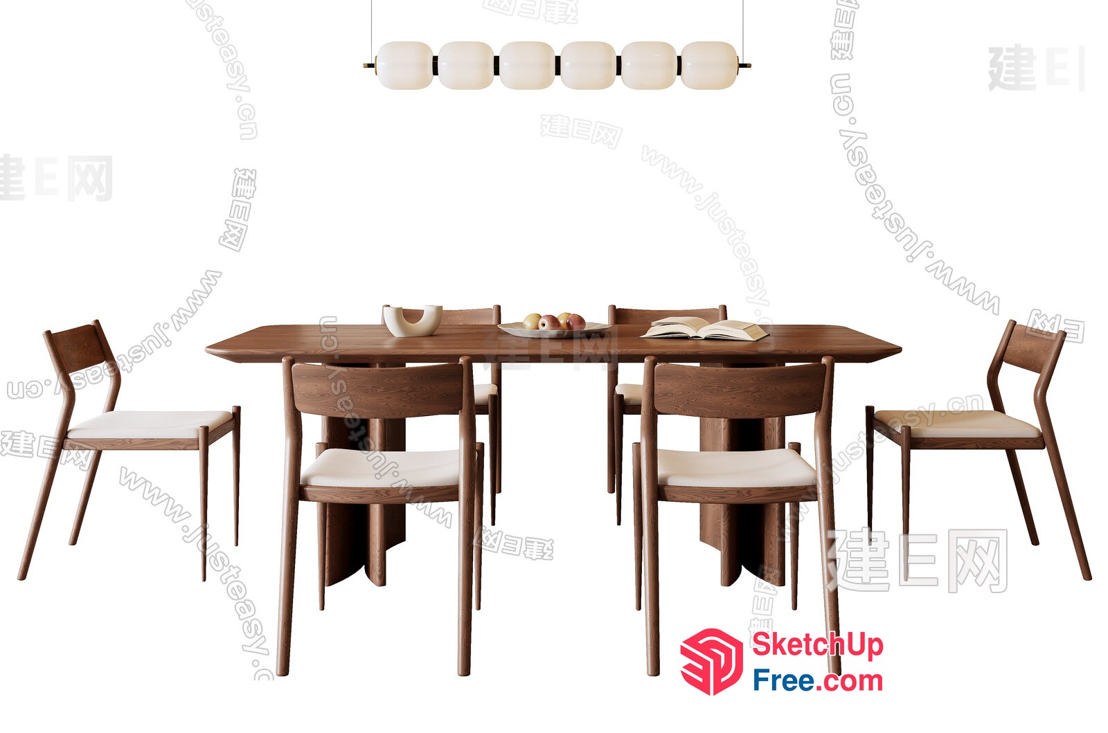 Elegant Dining Table With Chairs 3D SketchUp File