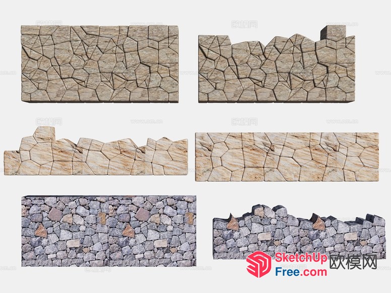 Stone Wall Panels 3D SketchUp File