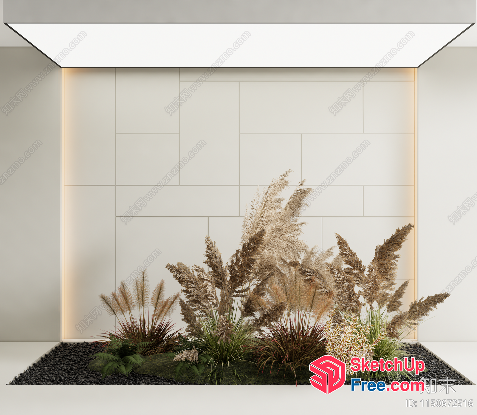 Modern Minimalist Interior With Natural Elements 3D SketchUp File