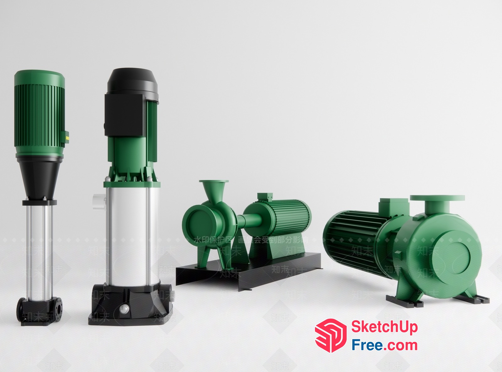 Green And Gray Industrial Equipment 3D SketchUp File