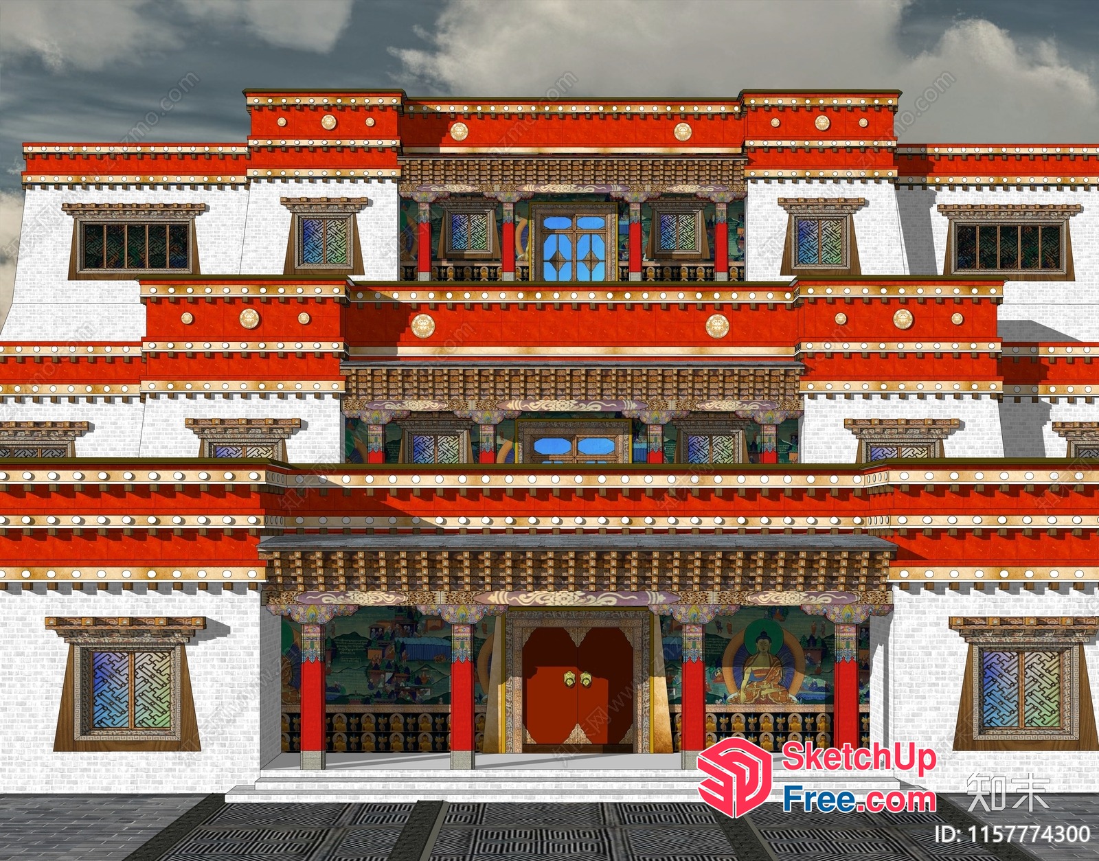 Traditional Tibetan Temple Architecture 3D SketchUp File