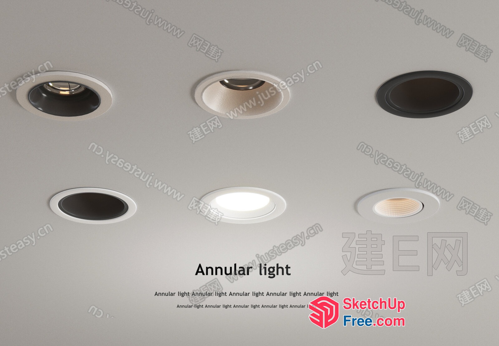 Annular Light Fixture Options 3D SketchUp File