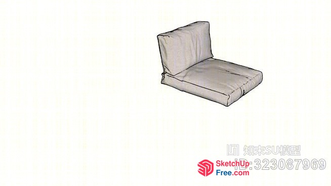 Simple White Sofa Chair 3D SketchUp File