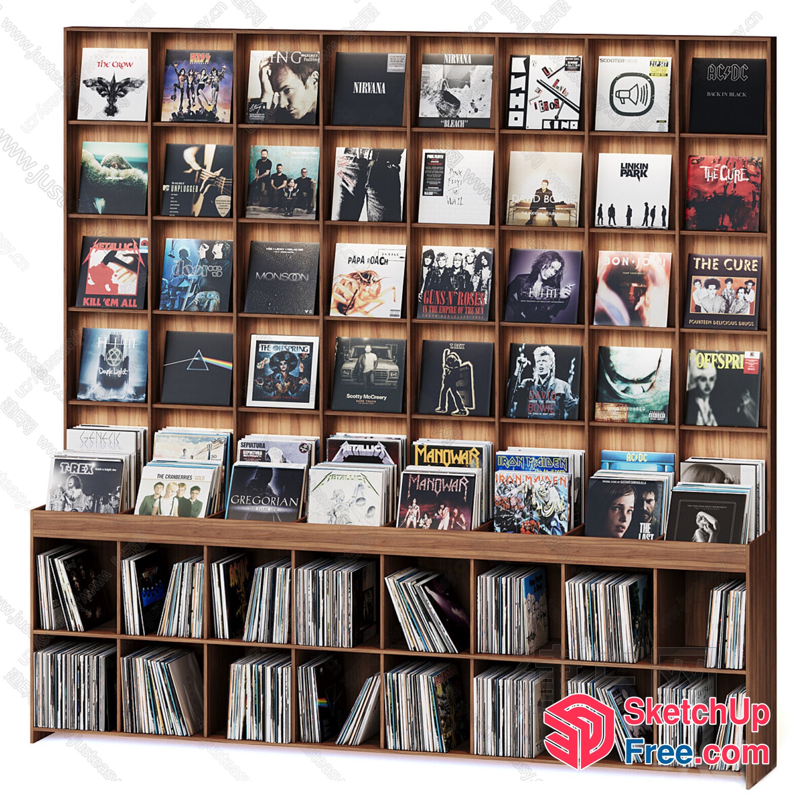 Vinyl Record Collection And Display Unit 3D SketchUp File