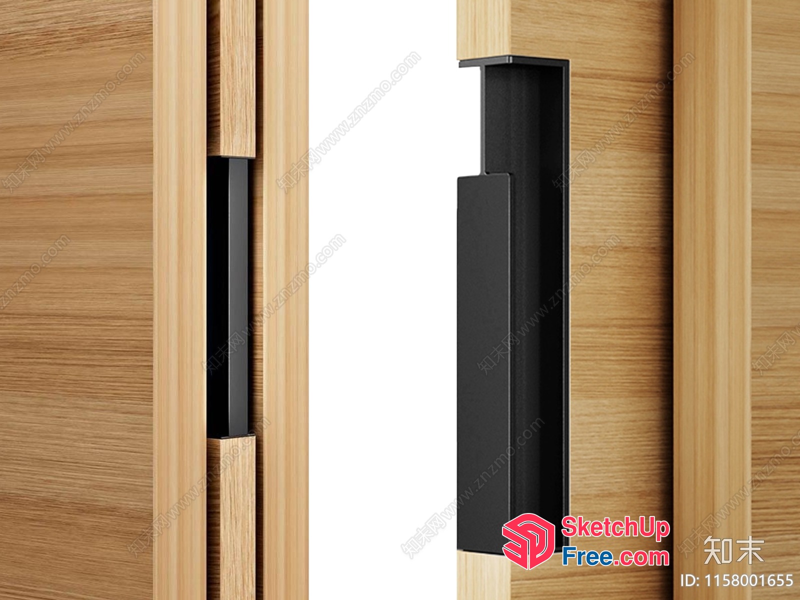 Modern Minimalist Black Door Hardware 3D SketchUp File