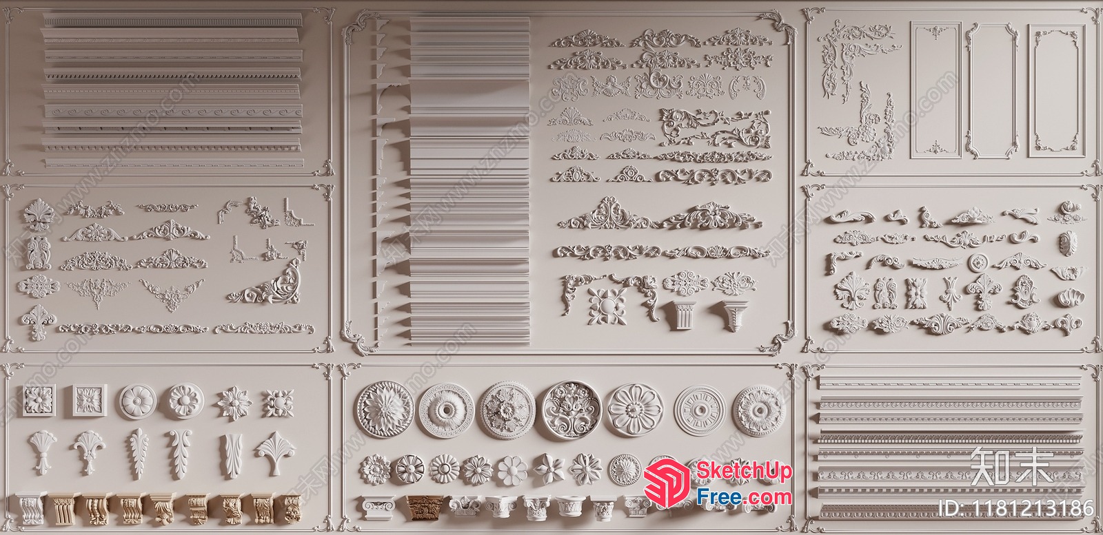 Ornate Ceiling Decorations 3D SketchUp File