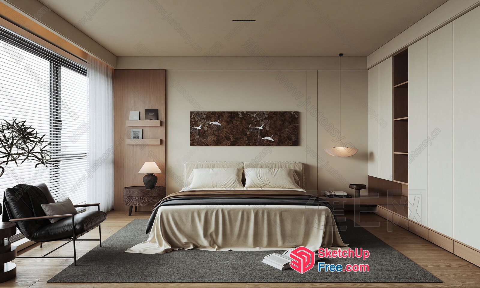 Elegant And Modern Bedroom Decor 3D SketchUp File
