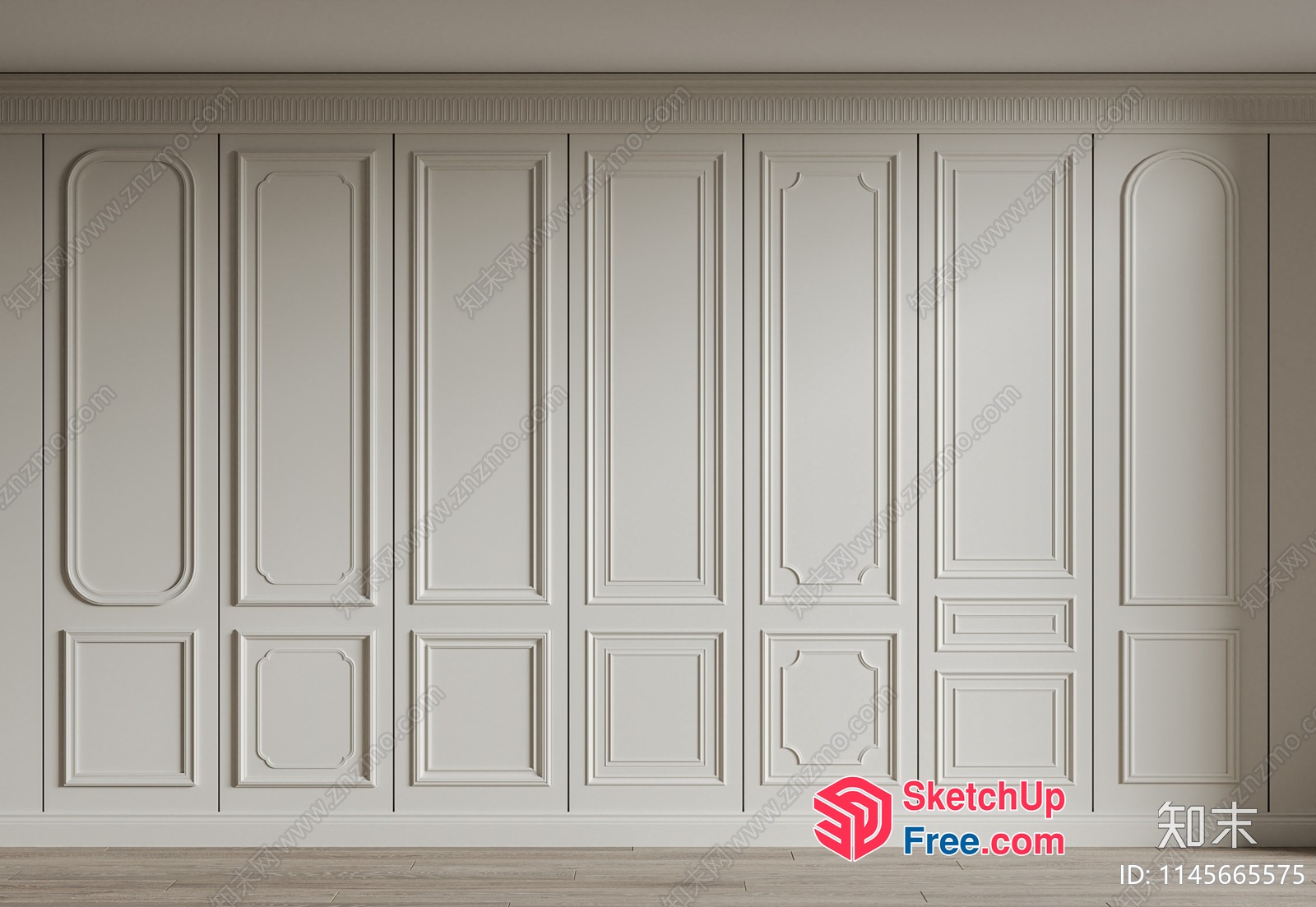 Elegant Classic Moulding Wall Panel 3D SketchUp File