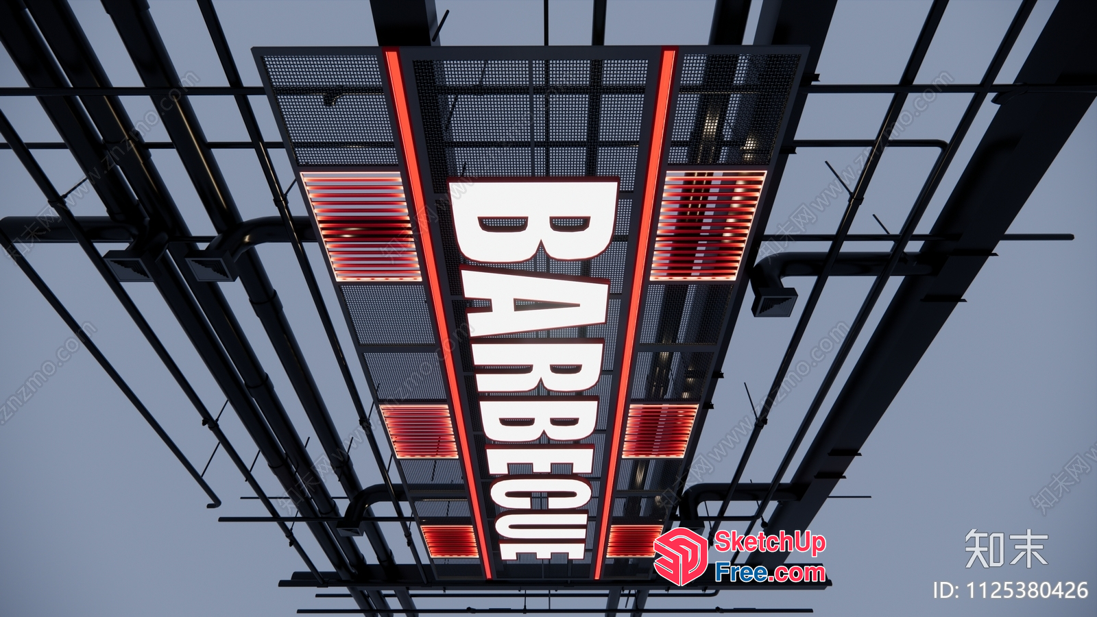 Barbecue Signage 3D SketchUp File
