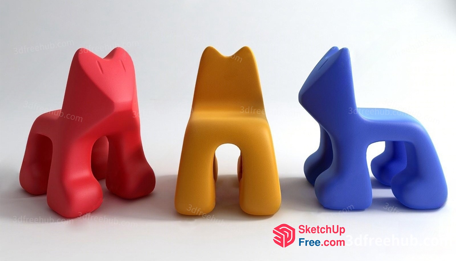 Animal-Shaped Chairs 3D SketchUp File