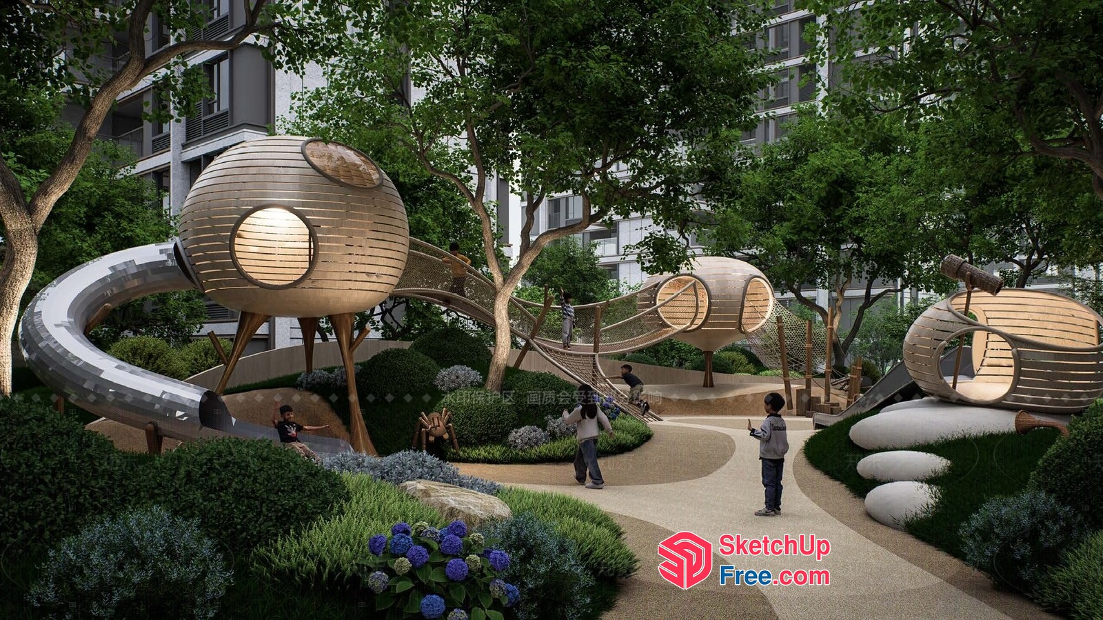 Futuristic Space Capsule-Inspired Children'S Playground 3D SketchUp File