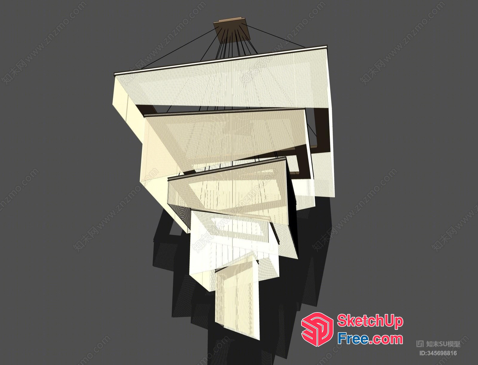 Modern Architectural Stairwell Interior 3D SketchUp File