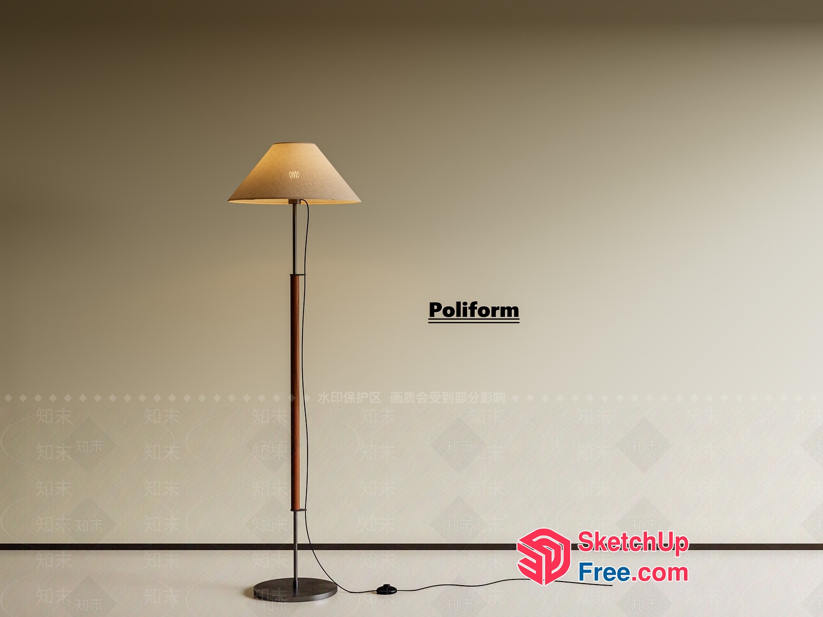 Poliform Floor Lamp 3D SketchUp File